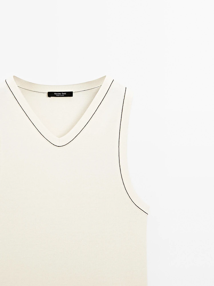 T-shirt 100 % coton détail contrastant