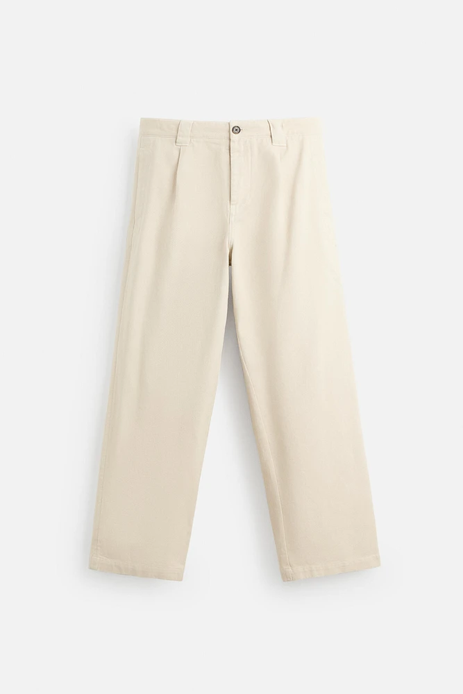 PANTALON STRAIGHT FIT À PLIS