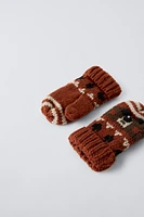 BEAR KNIT MITTENS