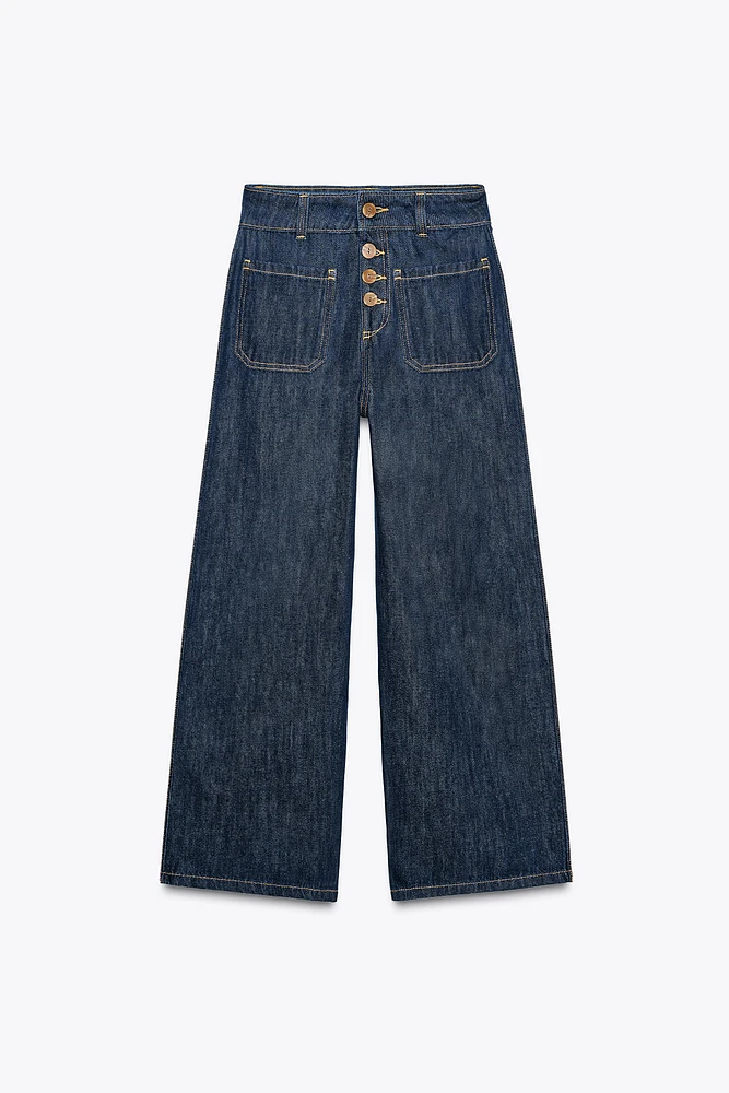 Z1975 HIGH RISE BUTTON CULOTTE JEANS