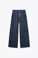 Z1975 HIGH RISE BUTTON CULOTTE JEANS