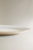 RIMMED BONE CHINA OVAL SERVING DISH