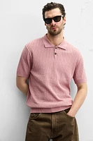 RIB KNIT POLO SHIRT