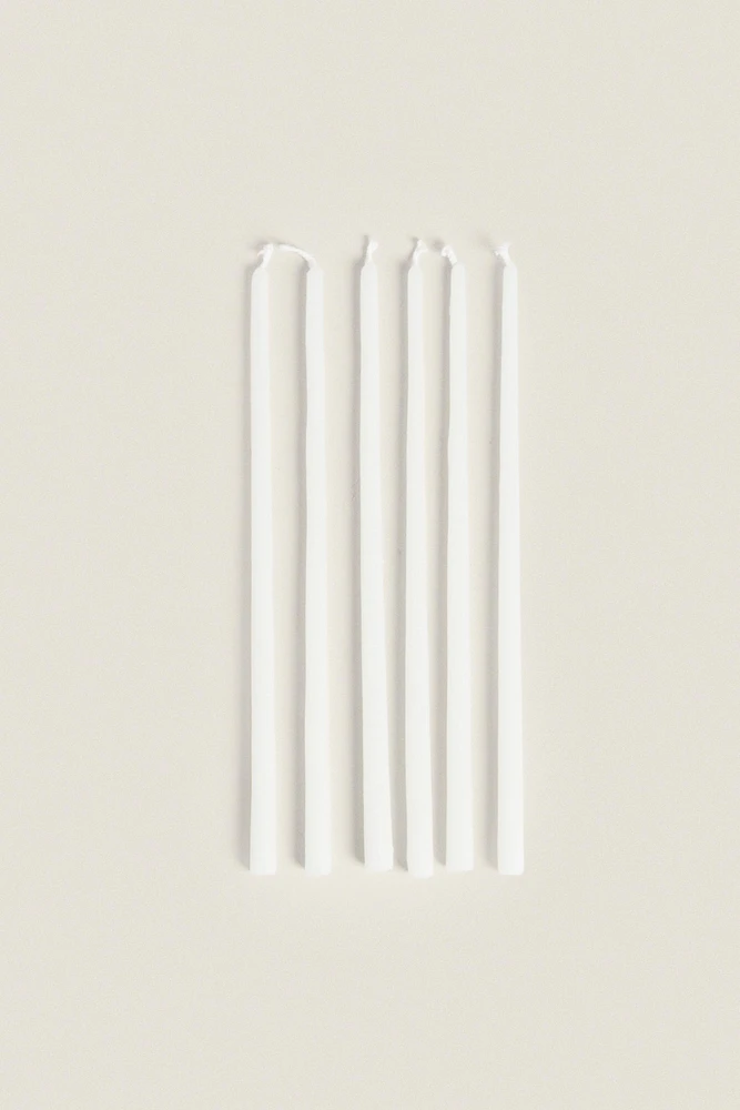 SET OF DECORATIVE CYLINDRICAL LONG TAPER CANDLES (SET OF