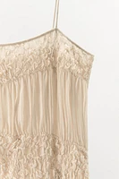 PLEATED STRAP DRESS