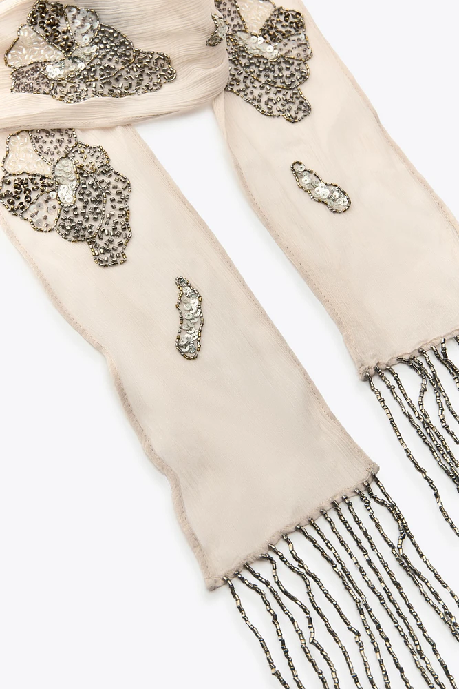 FOULARD FANTAISIE FRANGES