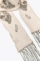 FRINGED BEAD SCARF