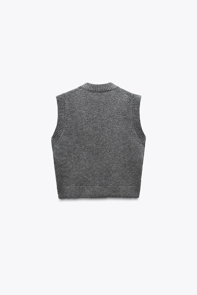 PLAIN KNIT SWEATER VEST
