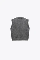 PLAIN KNIT SWEATER VEST