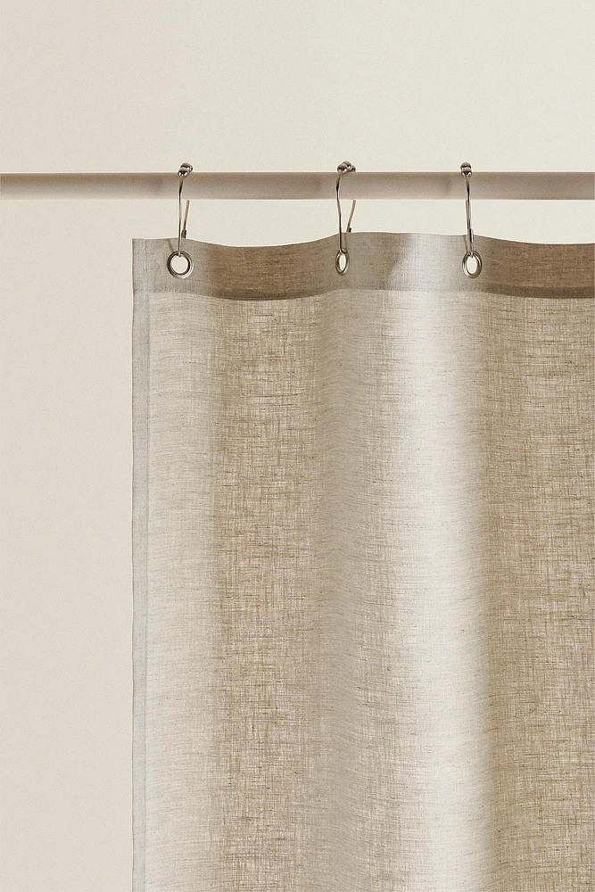 TRANSLUCENT LINEN SHOWER CURTAIN