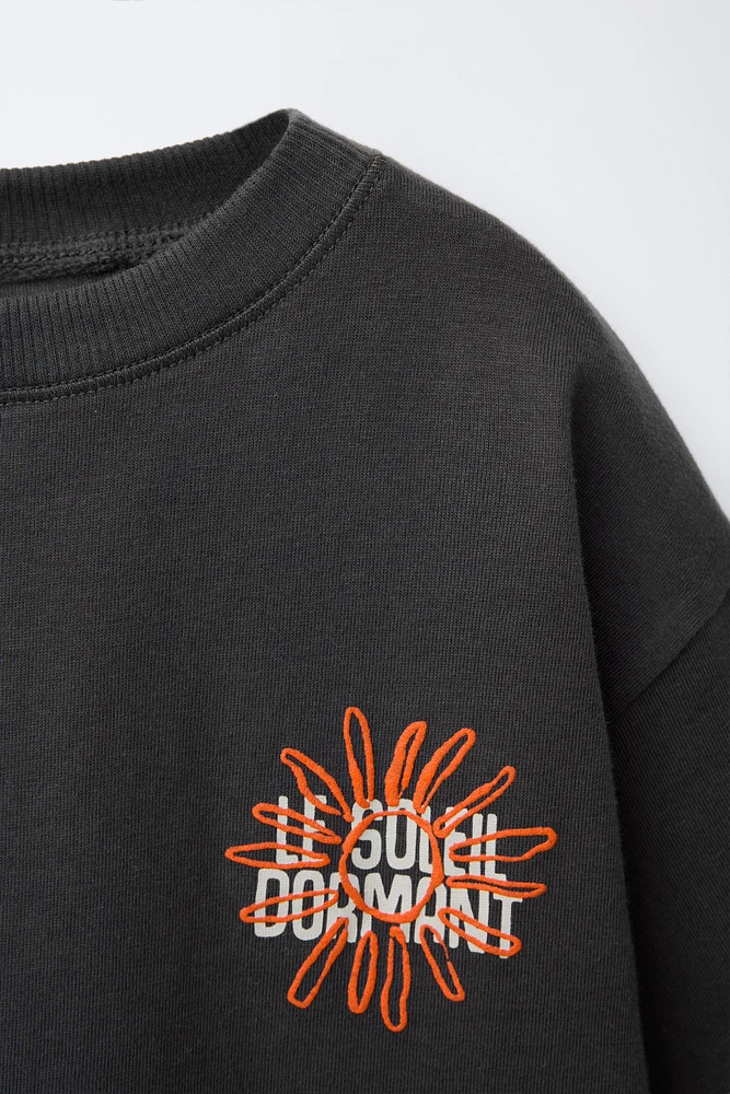 SUN TEXT PRINT T-SHIRT