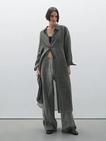 Semi-sheer ramie blend oversize blouse