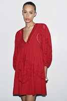 ZW COLLECTION SHORT EMBROIDERED DRESS