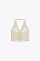 LINEN HALTER TOP