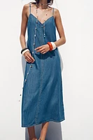 Z1975 DENIM STRAPPY MIDI DRESS