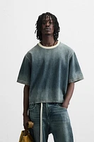 CROPPED FIT DENIM T-SHIRT