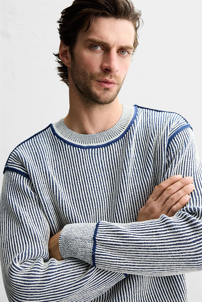 RIBBED CONTRASTING SWEATER