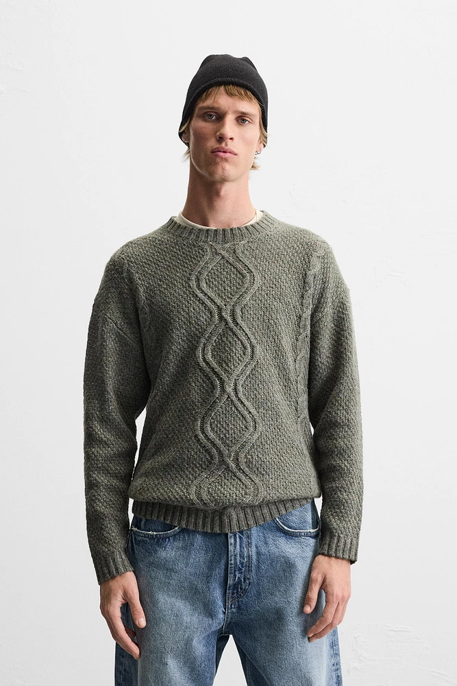 BRAIDED TEXTURED SWEATER