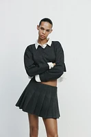 CONTRASTING POPLIN SWEATSHIRT