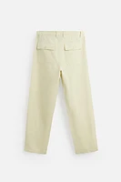 STRAIGHT FIT LINEN COTTON PANTS