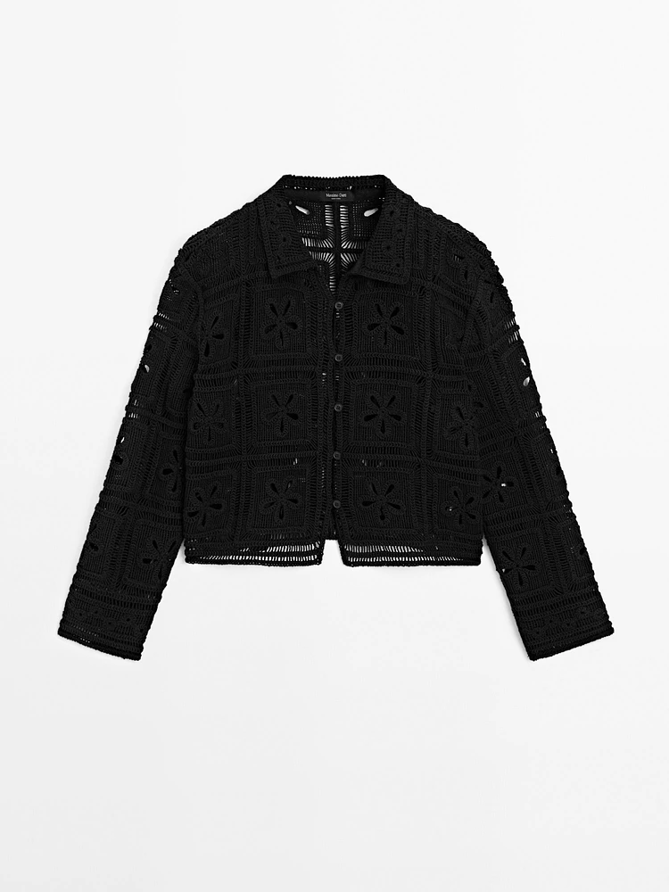 Crochet knit cardigan