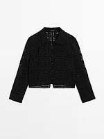 Crochet knit cardigan