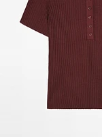 Pull polo en maille de coton
