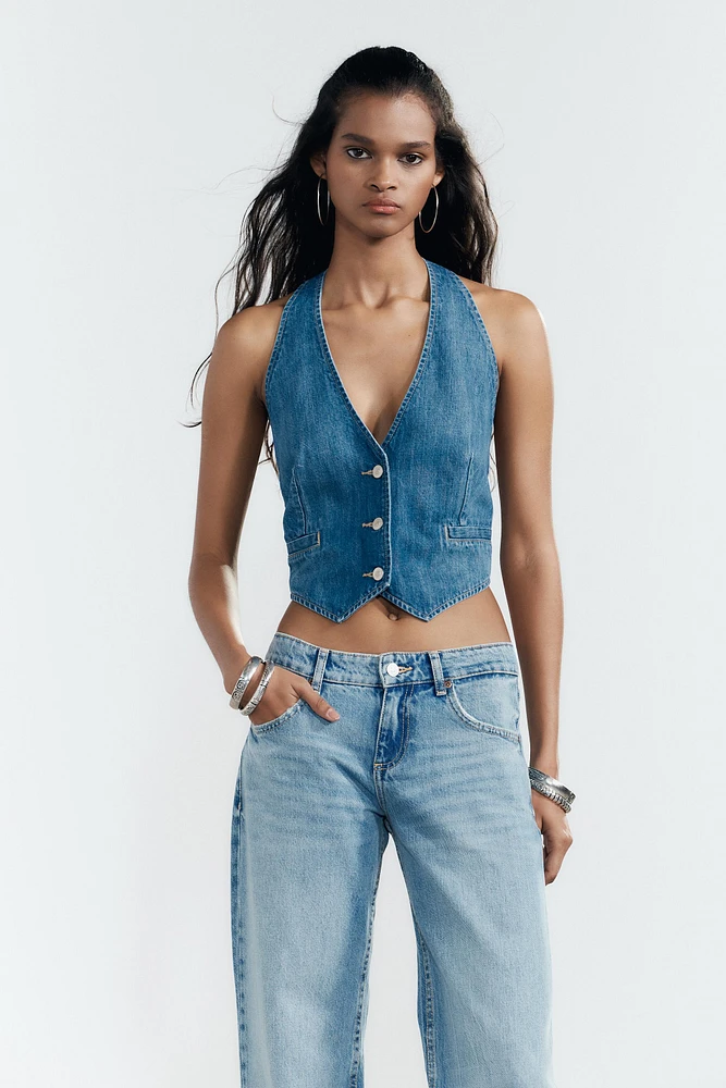 JEAN TRF WIDE LEG TAILLE BASSE