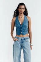 JEAN TRF WIDE LEG TAILLE BASSE