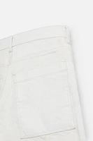 BERMUDA EN DENIM COUPE BAGGY EFFET CIRÉ