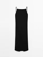 Long dress with rhinestone detail