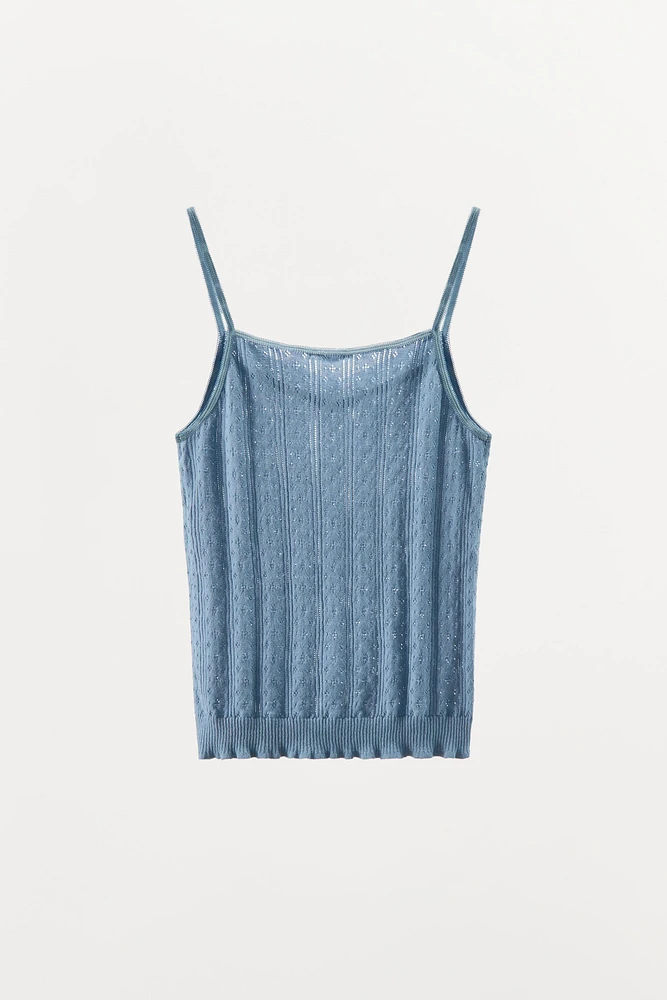 POINTELLE STRAPPY TOP