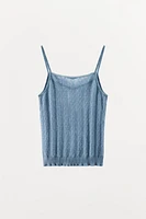 POINTELLE STRAPPY TOP