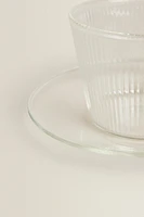 BOROSILICATE GLASS TEACUP AND SAUCER