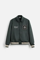 FAUX SUEDE PATCH JACKET