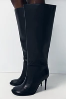 THIN HEEL LEATHER BOOTS