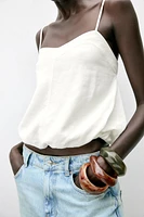 LINEN BALLOON TOP
