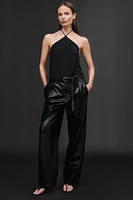 PLEATED LEATHER BELTED PANTS 50TH ANNIVERSARY