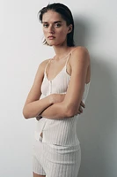TOP EN MAILLE FINE PLISSÉE