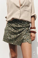 KNOTTED SEQUIN SKORT
