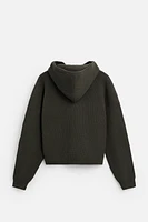 STRUCTURED KNIT TEXTURED SWEATSHIRT