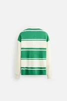 STRIPED TEXT POLO SHIRT