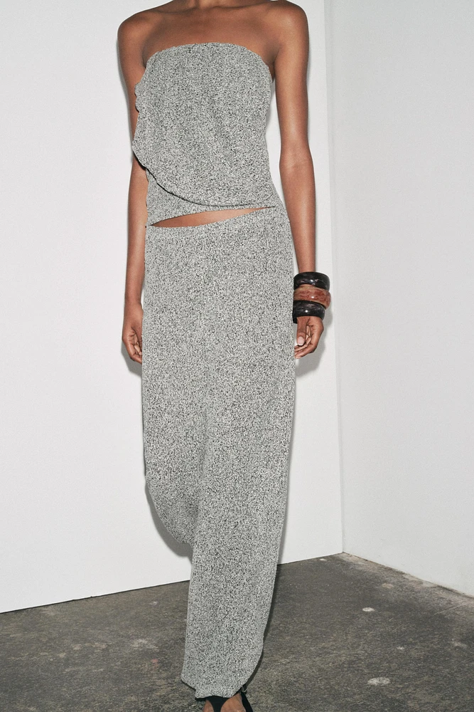 BOUCLÉ WIDE LEG PANTS