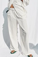 WIDE LEG PIPED PANTS