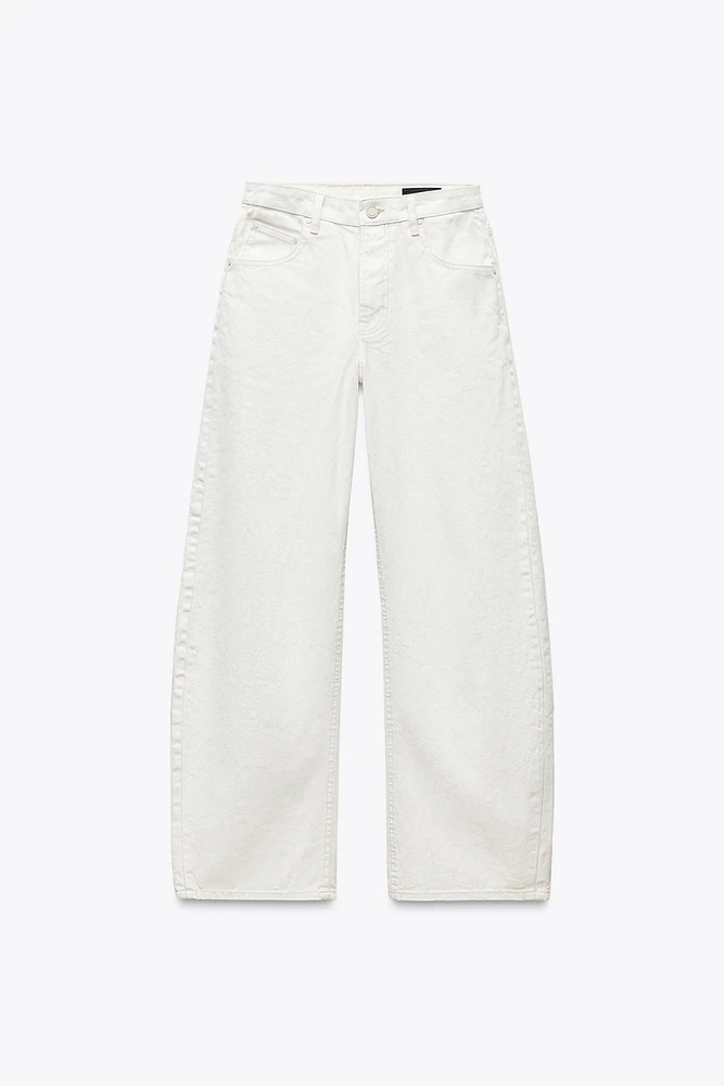 ZW COLLECTION TAPERED MID-RISE WAXED CRACKED JEANS