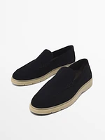 Split suede leather loafers