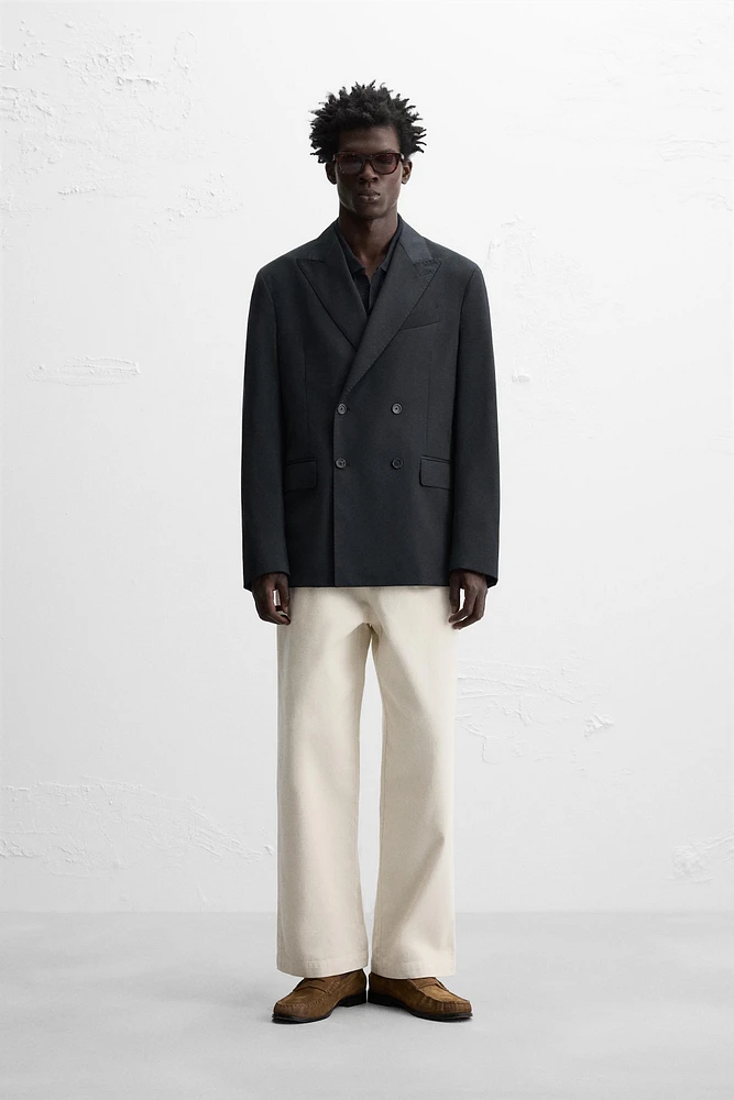 BLAZER CROISÉE 100 % LAINE