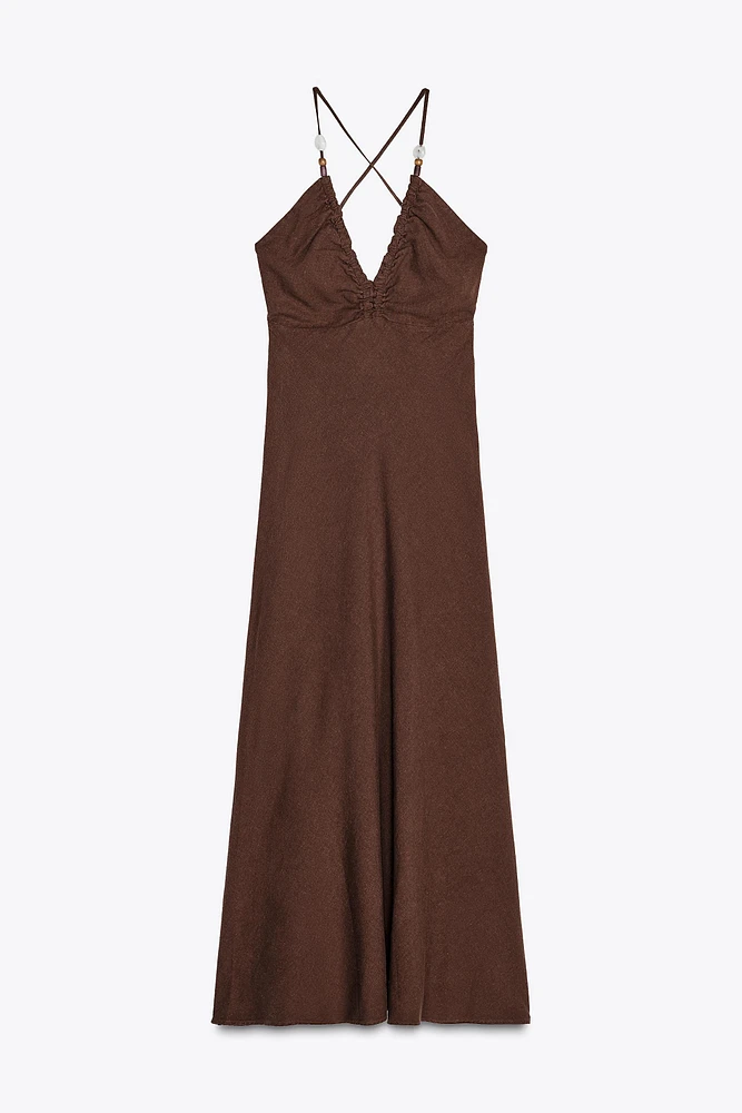 ROBE MIDI FANTAISIE EN LIN