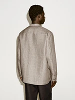 Chemise à col officier regular en lin - Limited Edition
