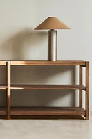 LONG WOODEN SHELVING UNIT